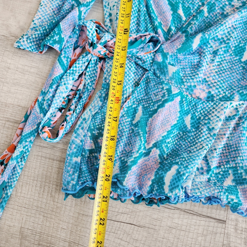 Diane Von Furstemberg Siera Reversible Mesh Topin Small Vintage Daisies Pink - Picture 7 of 15